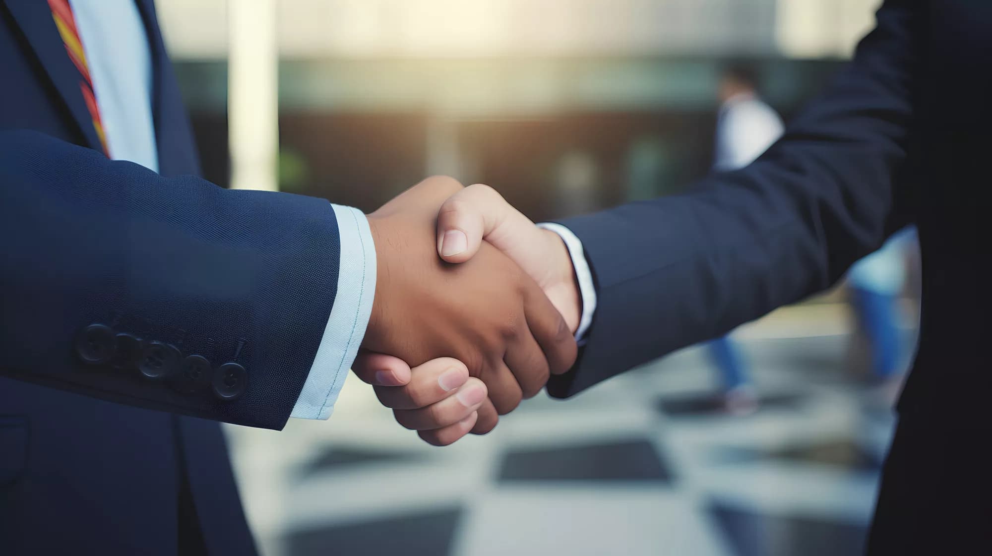 Business partners shaking hands