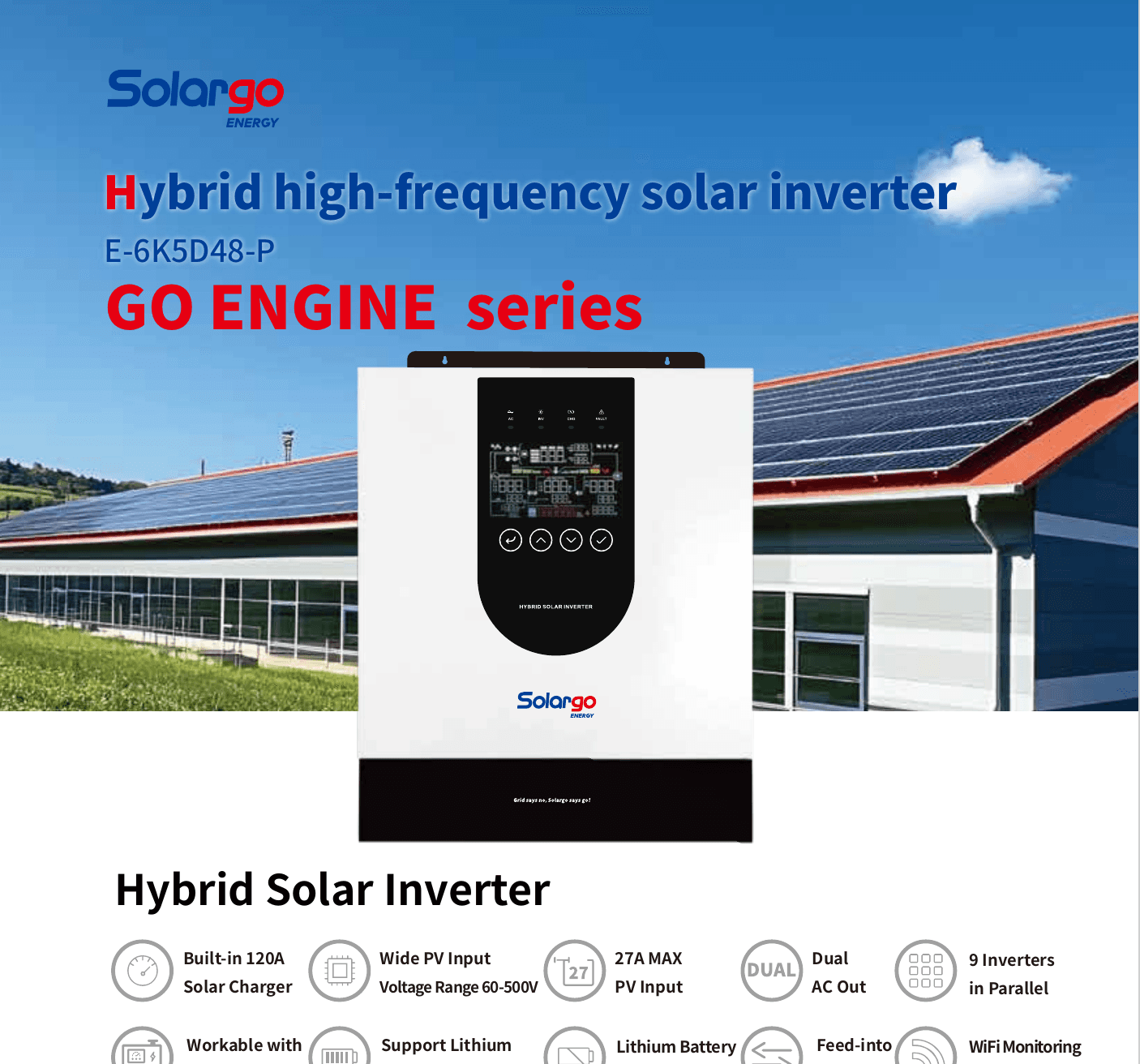 E-6K5D48-P Hybrid Solar Inverter