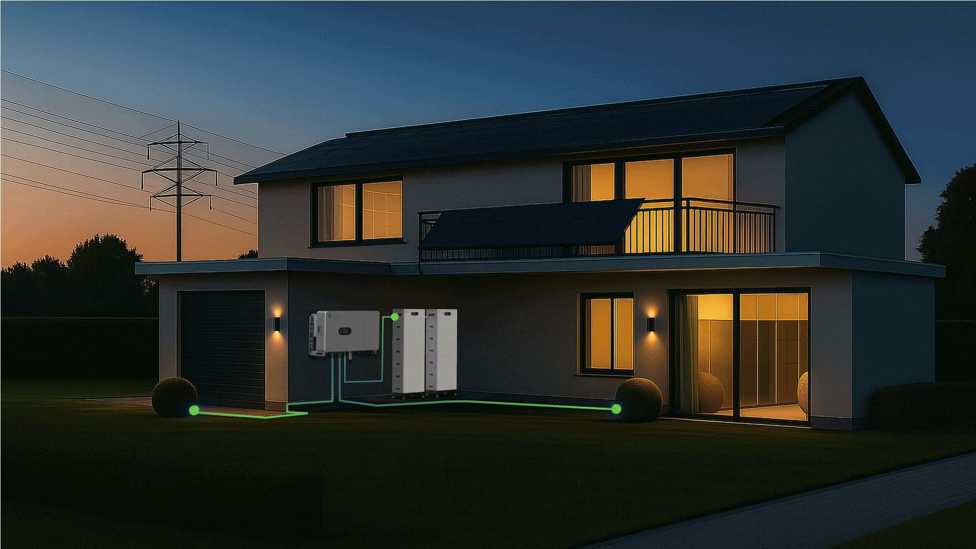 Solango Energy nighttime home energy animation